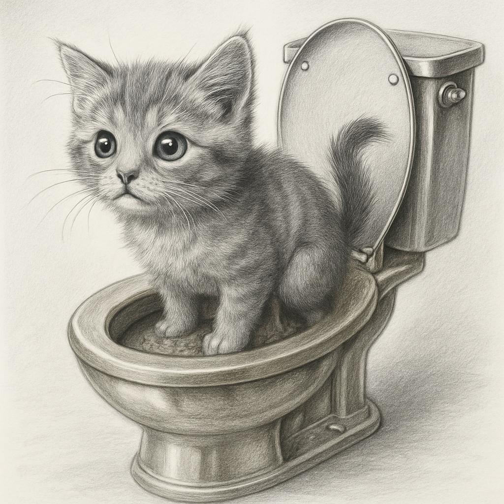 cute kitten pooping on a 24 karat gold toilet with diarrhoea ins Blank Meme Template