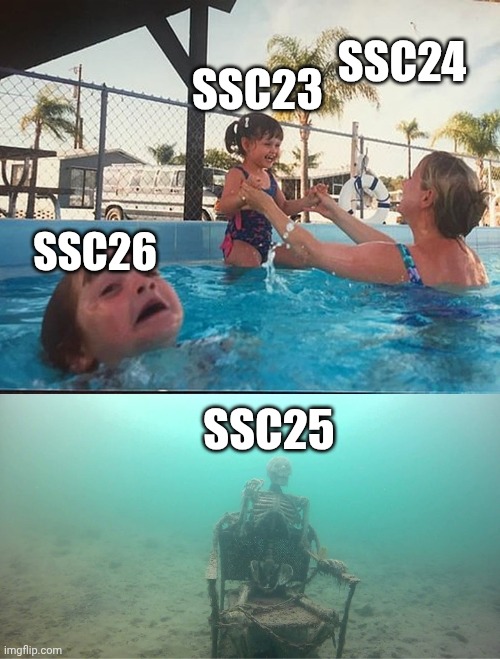 Uhhhh | SSC24; SSC23; SSC26; SSC25 | image tagged in drowning kid skeleton | made w/ Imgflip meme maker