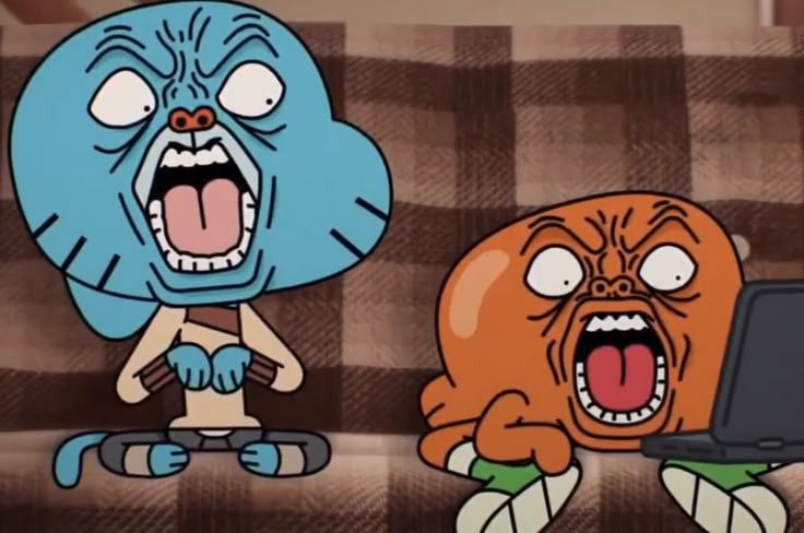 Gumball And Darwin Scared Blank Meme Template