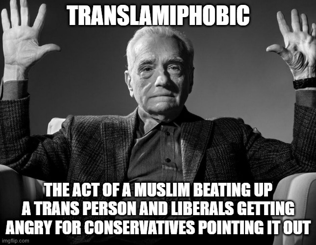 Gonna get more and more of this... | TRANSLAMIPHOBIC; THE ACT OF A MUSLIM BEATING UP A TRANS PERSON AND LIBERALS GETTING ANGRY FOR CONSERVATIVES POINTING IT OUT | image tagged in absolute cinema | made w/ Imgflip meme maker