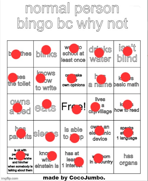 normal person bingo hehehe | image tagged in normal person bingo hehehe | made w/ Imgflip meme maker