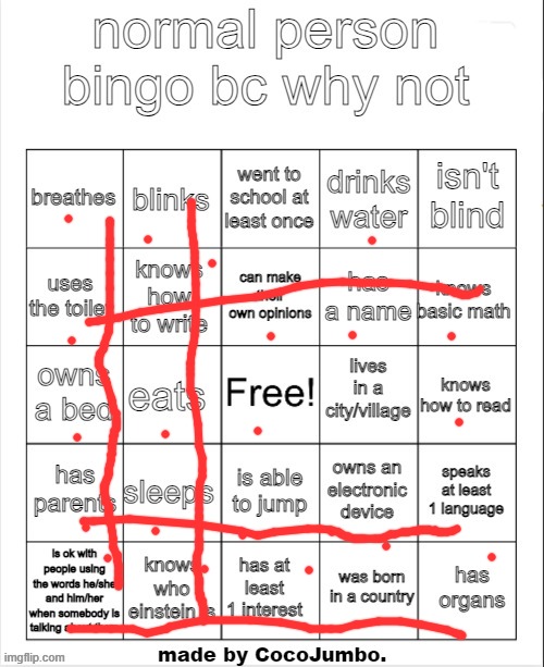 im blind, homeschoooled, and live in a suburb | image tagged in normal person bingo hehehe | made w/ Imgflip meme maker