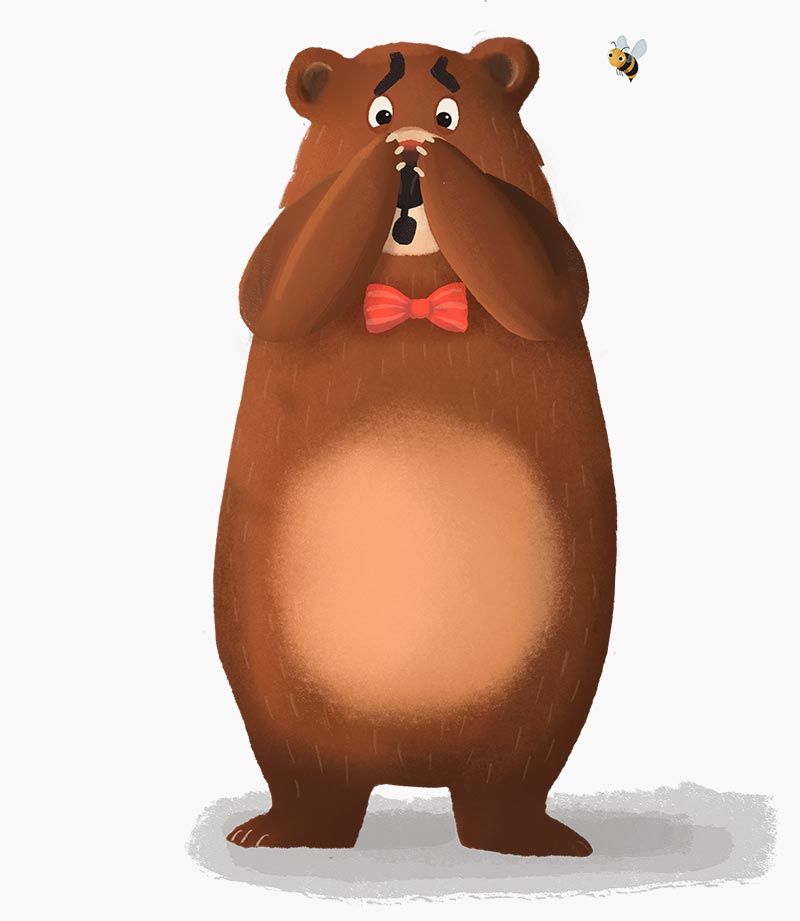 Mr Bear Gets Stinged. Blank Meme Template