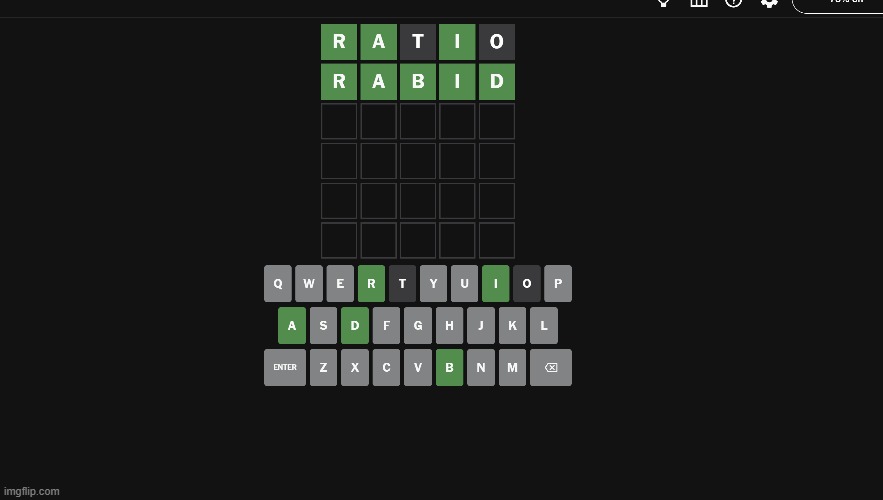 played one of the best games of wordle in my life the other day | made w/ Imgflip meme maker