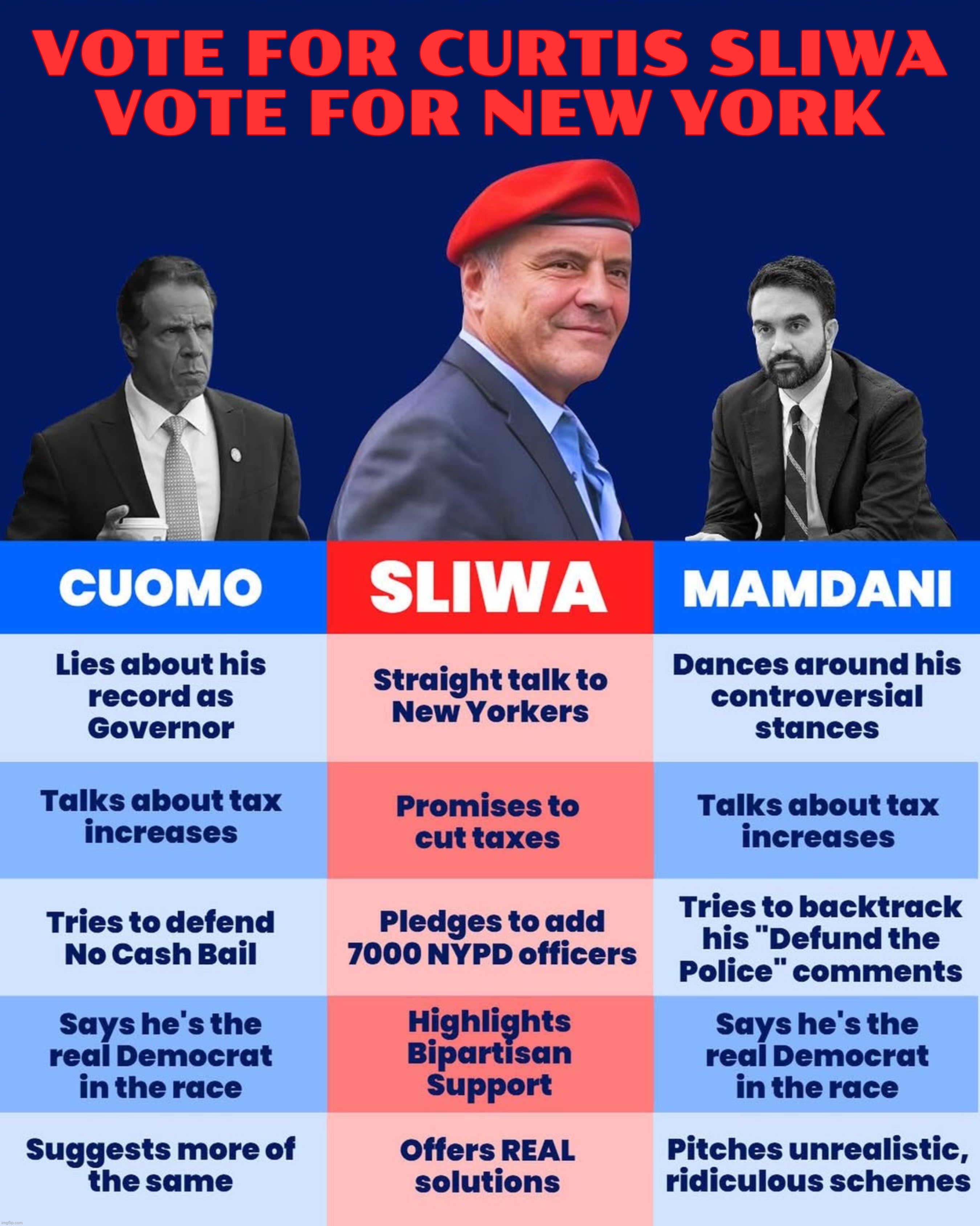 VOTE FOR CURTIS SLIWA 
 VOTE FOR NEW YORK | made w/ Imgflip meme maker