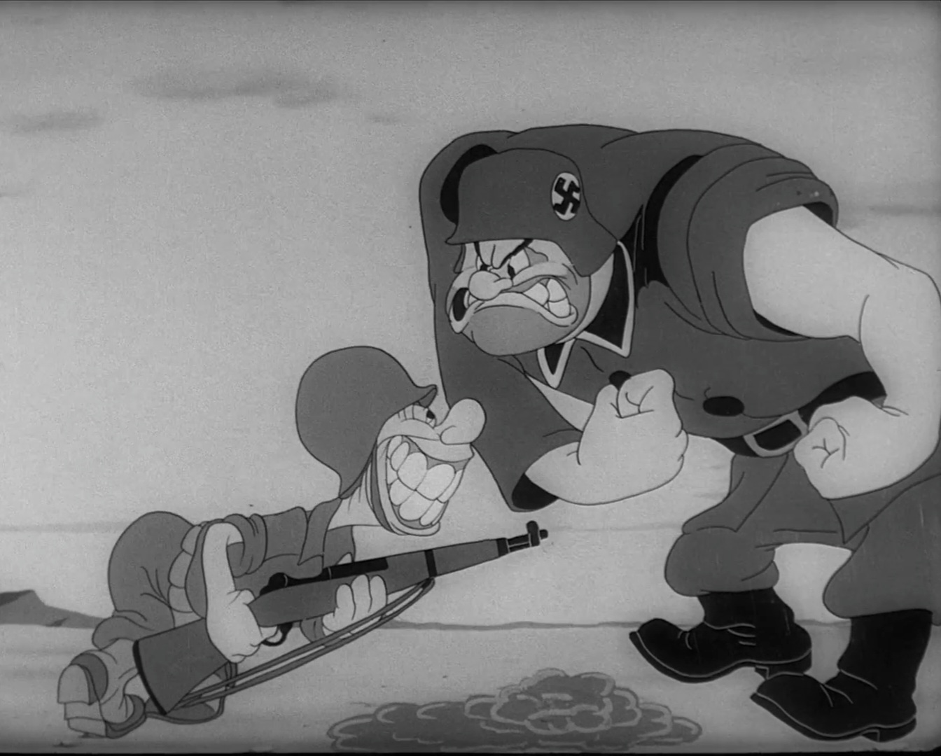 PVT SNAFU: Snafu VS a German Soldier Blank Meme Template