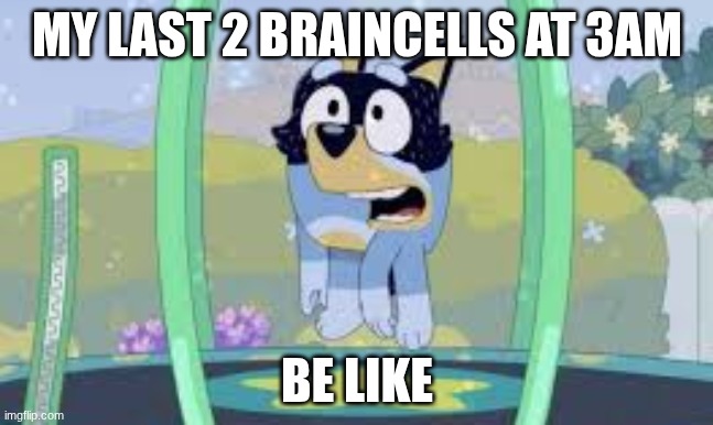 E | MY LAST 2 BRAINCELLS AT 3AM; BE LIKE | image tagged in cursed image | made w/ Imgflip meme maker