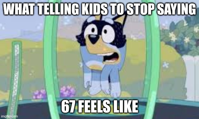STOP THE 67 | WHAT TELLING KIDS TO STOP SAYING; 67 FEELS LIKE | image tagged in funny | made w/ Imgflip meme maker