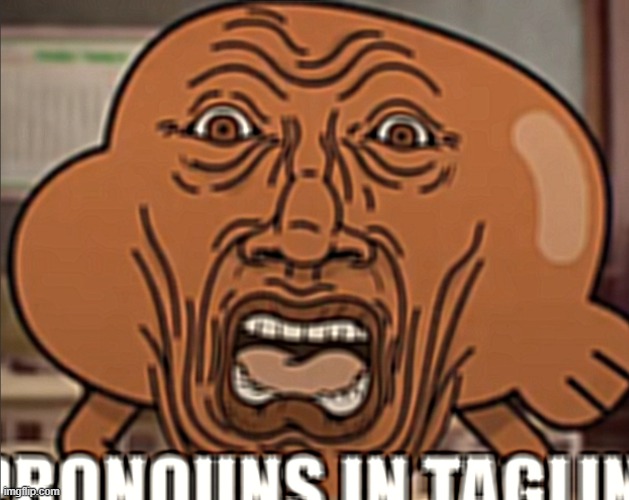 Pronouns in tagline | image tagged in pronouns in tagline | made w/ Imgflip meme maker