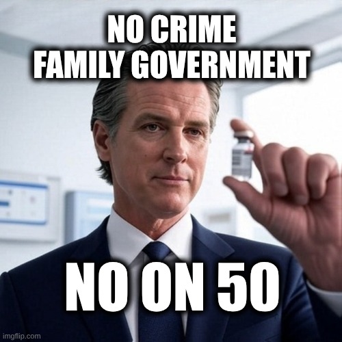 No More Crime Family Legislation! | NO CRIME FAMILY GOVERNMENT; NO ON 50 | image tagged in crime,family,government corruption,criminals,cheaters,gerrymandering | made w/ Imgflip meme maker