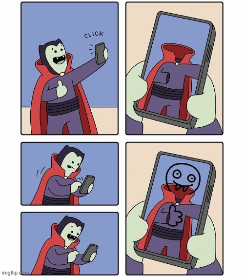 Vampire Selfie | image tagged in comics | made w/ Imgflip meme maker