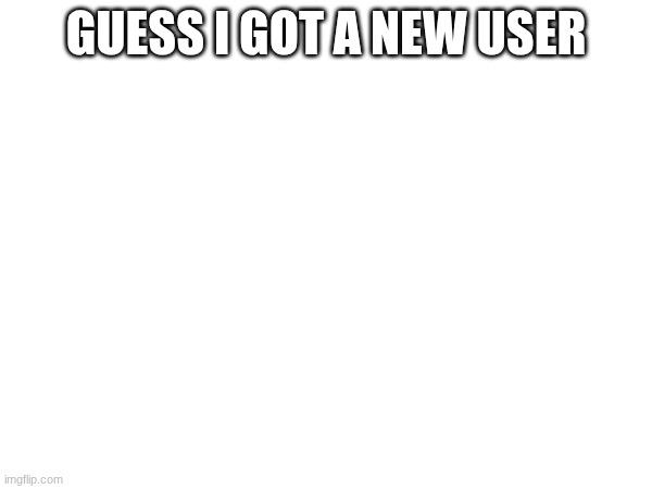 it took a while to find one that met the standards I conveniently neglected to specify when making the post | GUESS I GOT A NEW USER | image tagged in e | made w/ Imgflip meme maker