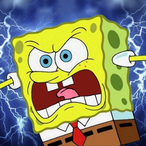 SPONGEBOB YELLING “SQUIDWARD Blank Meme Template