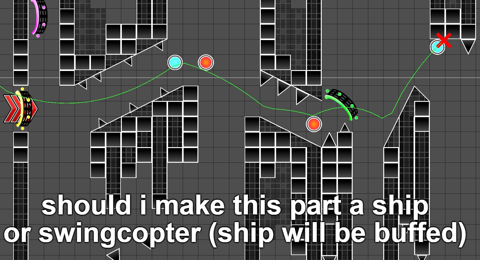 should i make this part a ship or swingcopter (ship will be buffed) | made w/ Imgflip meme maker