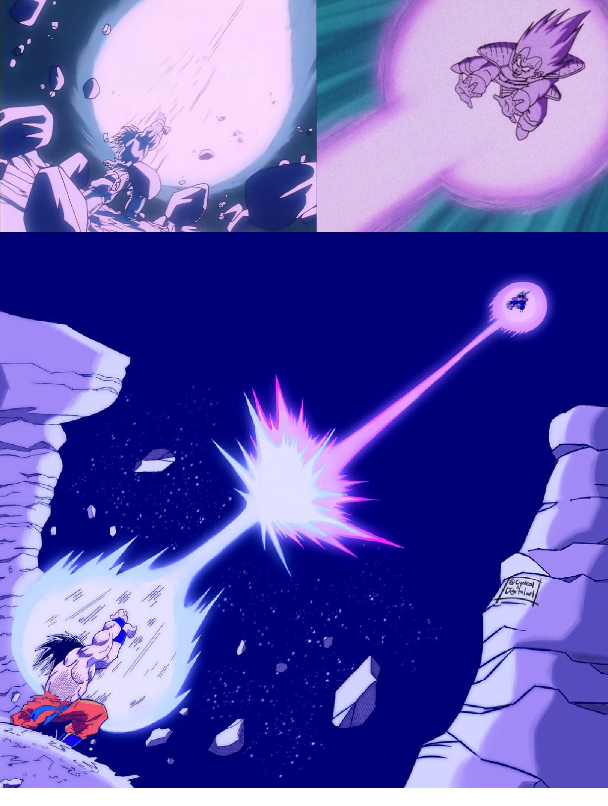 songoku vs vegeta Blank Meme Template