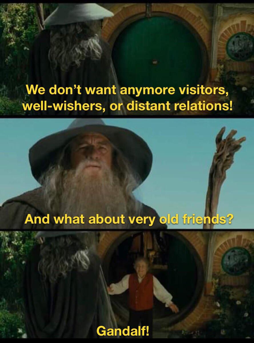 Gandalf and bilbo Blank Meme Template