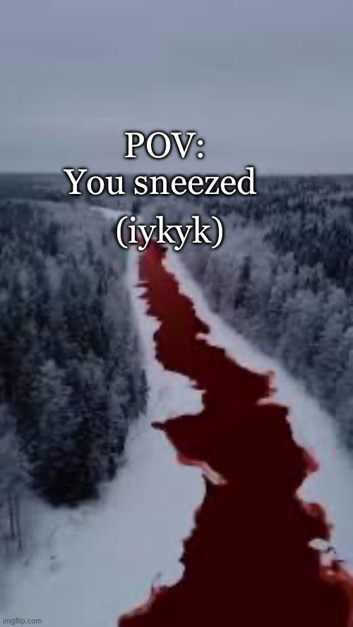 Real | (iykyk); POV: You sneezed | made w/ Imgflip meme maker