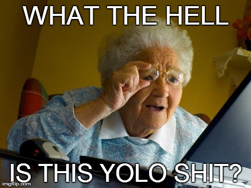 Grandma Finds The Internet Meme | WHAT THE HELL IS THIS YOLO SHIT? | image tagged in memes,grandma finds the internet | made w/ Imgflip meme maker