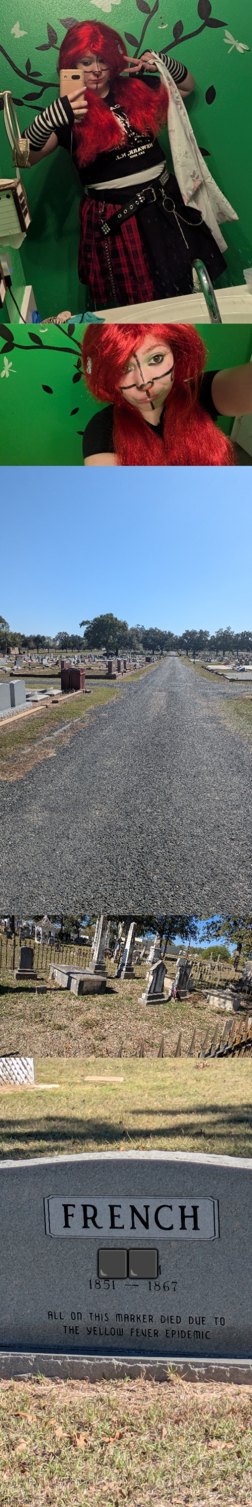 I know I'm a few days late for the Halloween costume lol! I went through a cemetery today Lot of people died in 1867 | ⬛; ⬛ | image tagged in halloween,cemetery | made w/ Imgflip meme maker