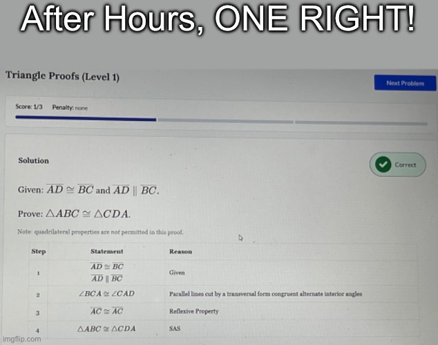 Progress | After Hours, ONE RIGHT! | made w/ Imgflip meme maker