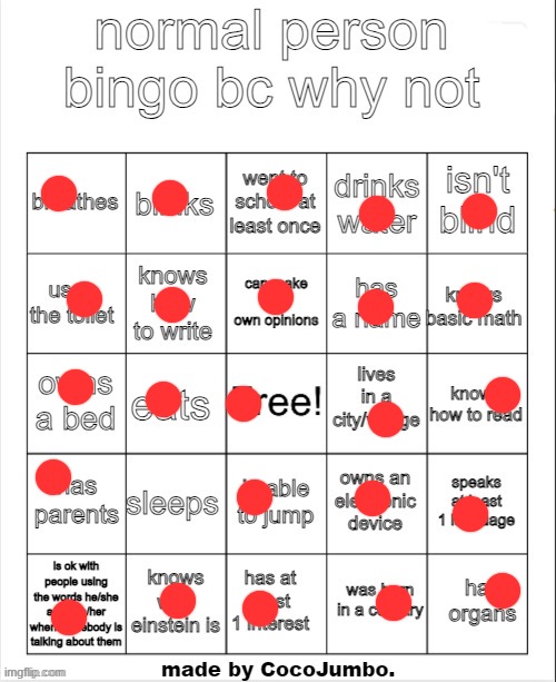 normal person bingo hehehe | image tagged in normal person bingo hehehe | made w/ Imgflip meme maker