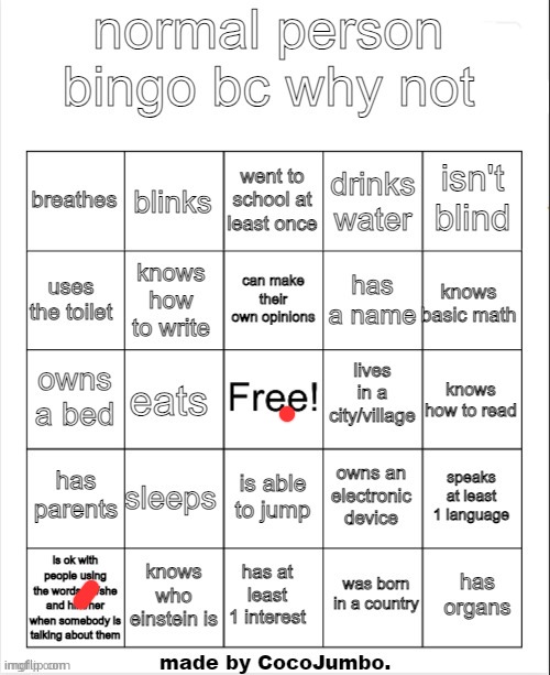 am i normal | image tagged in normal person bingo hehehe | made w/ Imgflip meme maker