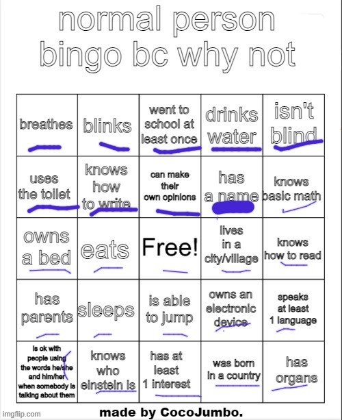 Phew | image tagged in normal person bingo hehehe | made w/ Imgflip meme maker