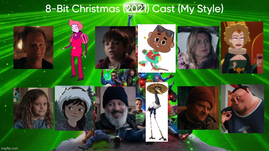 8-Bit Christmas (2021) Cast (My Style) | image tagged in 8-bit christmas 2021 cast my style,meme,memes,spoof cast,characters,8-bit christmas | made w/ Imgflip meme maker