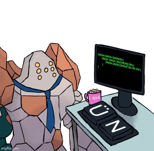 Since everyone's posting face reveals | image tagged in regirock | made w/ Imgflip meme maker