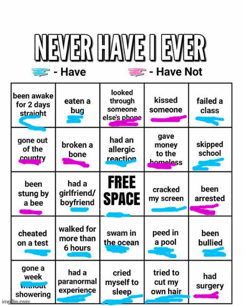Never have I ever | image tagged in never have i ever | made w/ Imgflip meme maker
