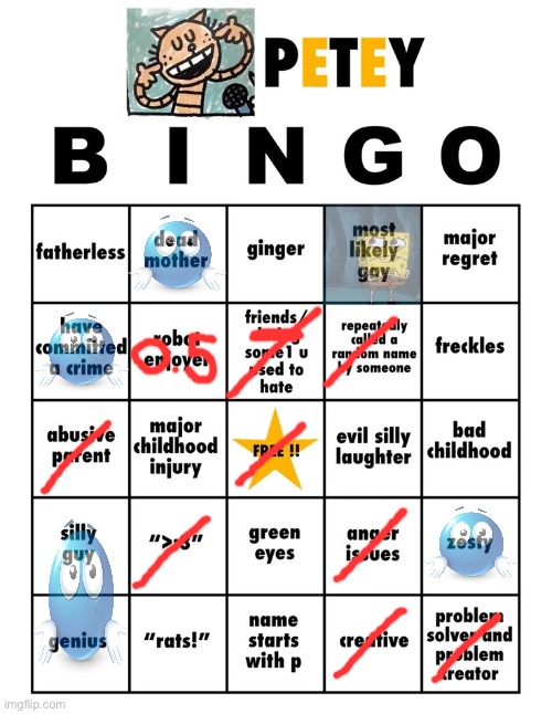 Petey bingo | image tagged in petey bingo | made w/ Imgflip meme maker