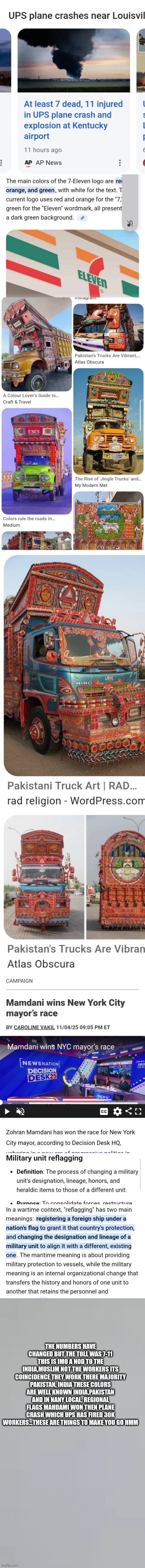 New York under communism | THE NUMBERS HAVE CHANGED BUT THE TOLL WAS 7-11 THIS IS IMO A NOD TO THE INDIA,MUSLIM NOT THE WORKERS ITS COINCIDENCE THEY WORK THERE MAJORITY PAKISTAN, INDIA THESE COLORS ARE WELL KNOWN INDIA,PAKISTAN AND IN NANY LOCAL, REGIONAL FLAGS MAHDAMI WON THEN PLANE CRASH WHICH UPS HAS FIRED 30K WORKERS...THESE ARE THINGS TO MAKE YOU GO HMM | image tagged in newyork,wtf,nyc | made w/ Imgflip meme maker