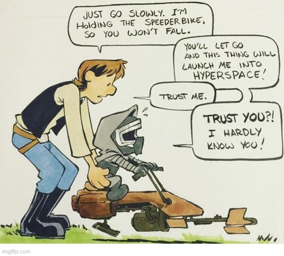 Calvin & Hobbes-Star Wars mashup… | image tagged in comics,star wars,calvin and hobbes,mashup,han solo,kylo ren | made w/ Imgflip meme maker
