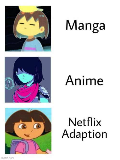 frisk: ... kriss: ... Dora: HOLA! | image tagged in deltarune,undertale,memes,funny,i'm horny still,i'm coming for you | made w/ Imgflip meme maker