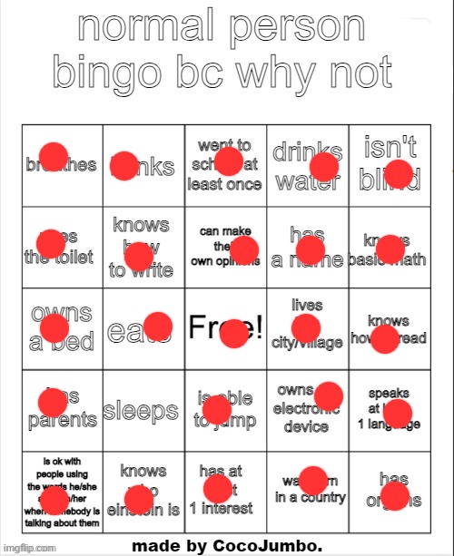 I rarely sleep i js pretend I do as an excuse | image tagged in normal person bingo hehehe | made w/ Imgflip meme maker