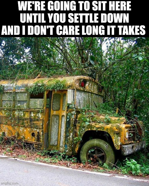 We're Going To Sit Here Until You Settle Down | WE'RE GOING TO SIT HERE UNTIL YOU SETTLE DOWN AND I DON'T CARE LONG IT TAKES | image tagged in chrisjoines1 | made w/ Imgflip meme maker