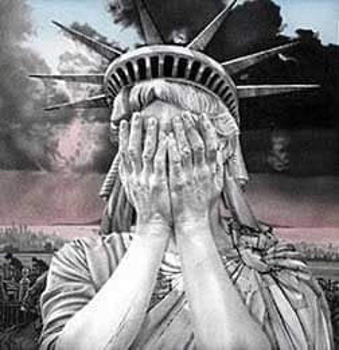 Crying Statue of Liberty Blank Meme Template
