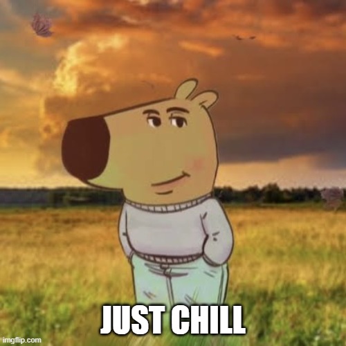 Chill guy | JUST CHILL | image tagged in chill guy | made w/ Imgflip meme maker