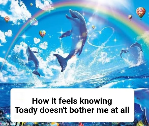 Idk what the drama is about with Toady tbh | How it feels knowing Toady doesn't bother me at all | image tagged in how it feels to x | made w/ Imgflip meme maker