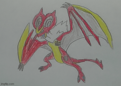 Noivern as Blaster | image tagged in gifs,pokemon,transformers,art | made w/ Imgflip images-to-gif maker