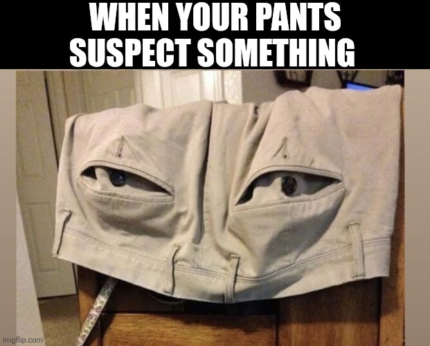 When Your Pants Suspect Something | WHEN YOUR PANTS SUSPECT SOMETHING | image tagged in chrisjoines1 | made w/ Imgflip meme maker