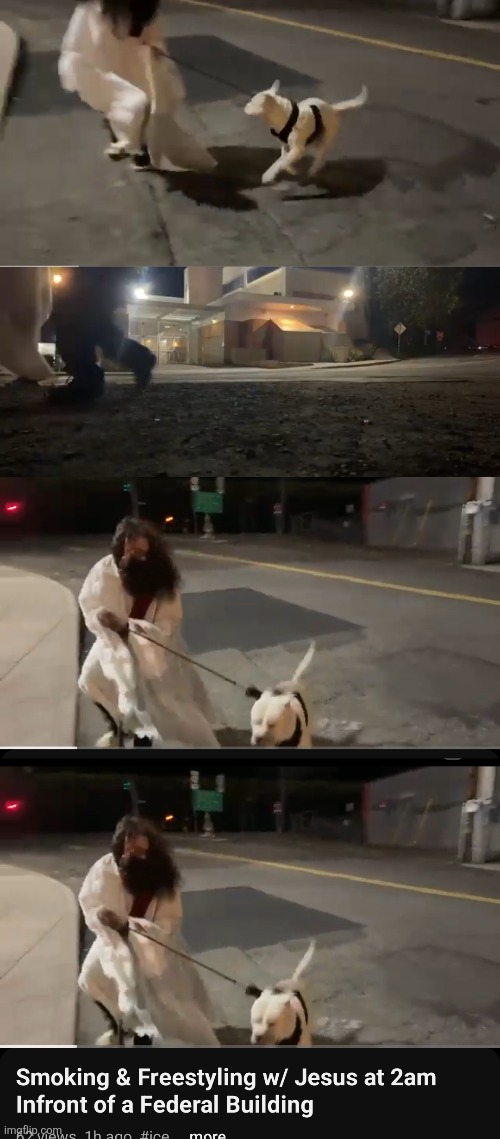 "Jesus " shows up to ice protest protestors disappear | image tagged in dog | made w/ Imgflip meme maker