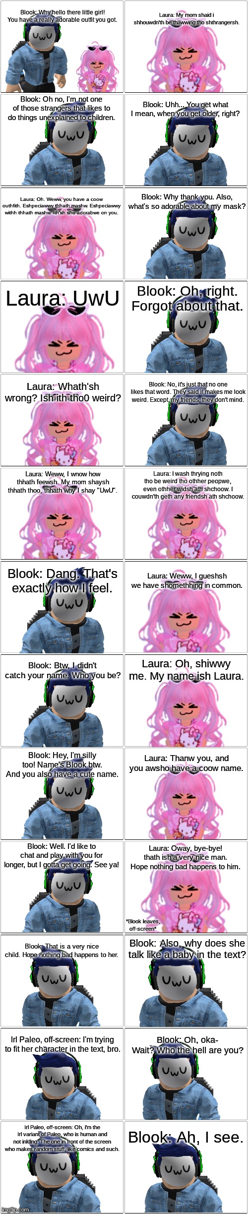 Blook meets Laura.mp3 | image tagged in comic,blook,laura | made w/ Imgflip meme maker
