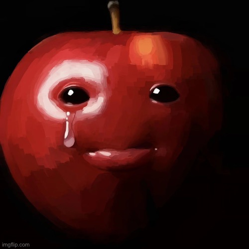 sad apple | image tagged in sad apple | made w/ Imgflip meme maker
