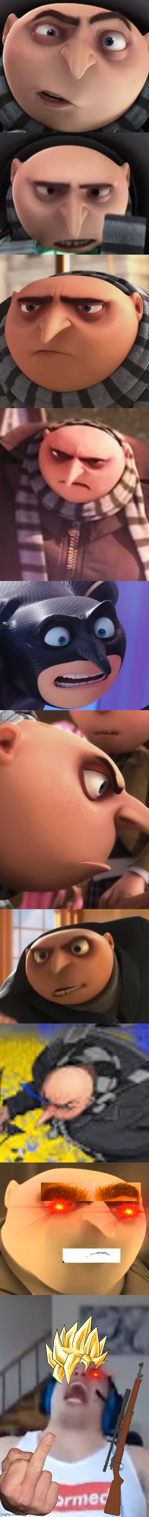 gru becoming angry | image tagged in mr incredible becoming uncanny | made w/ Imgflip meme maker