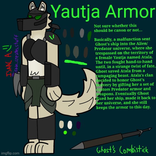 My OC in Predator armor + backstory behind it | image tagged in furry,anthro,wolf,predator,space,oc | made w/ Imgflip meme maker