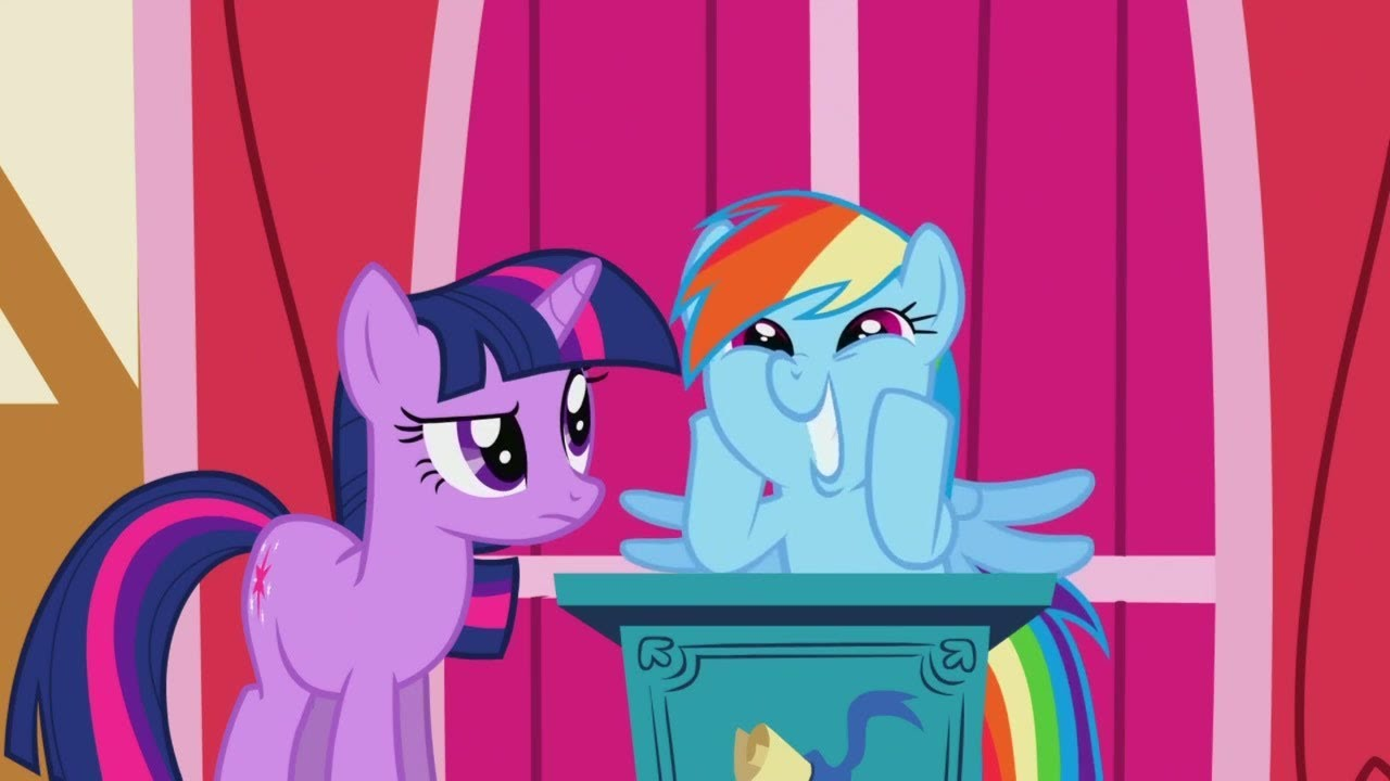 Rainbow Dash Geeking Out Next to a Normie Blank Meme Template