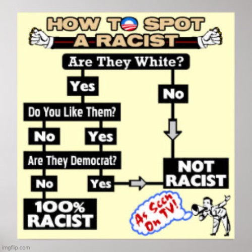 Guys I think im not racist | image tagged in how to spot a racist | made w/ Imgflip meme maker