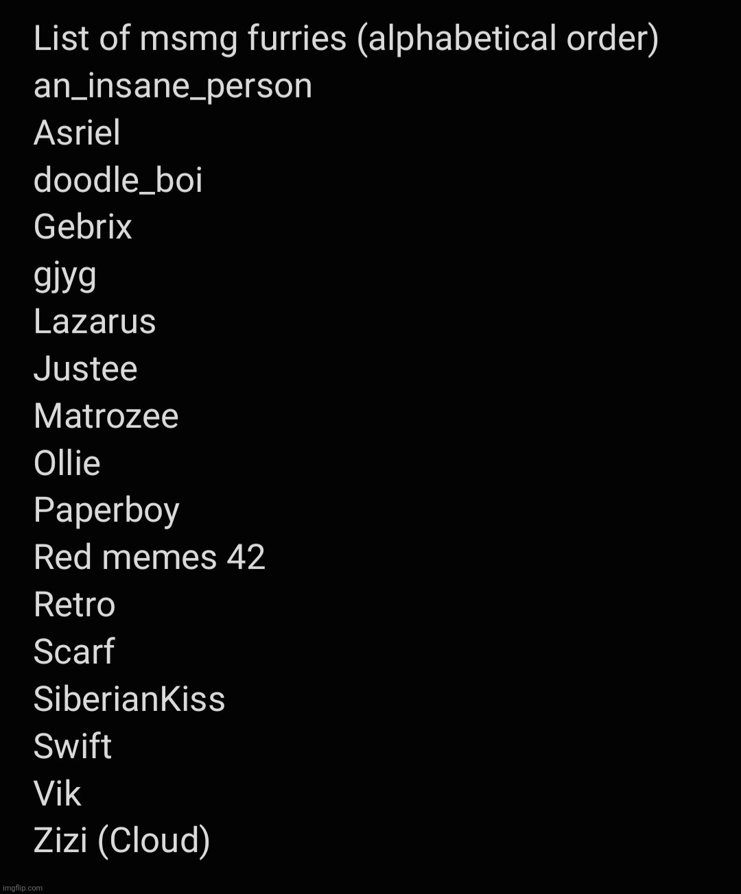 updated the list | made w/ Imgflip meme maker