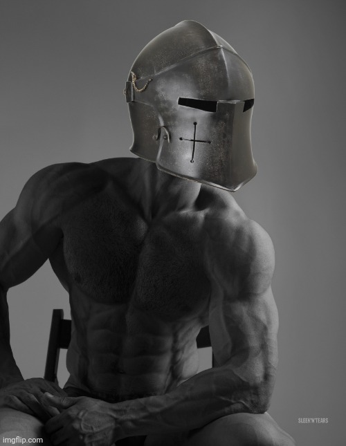 gigachad helmet Blank Meme Template